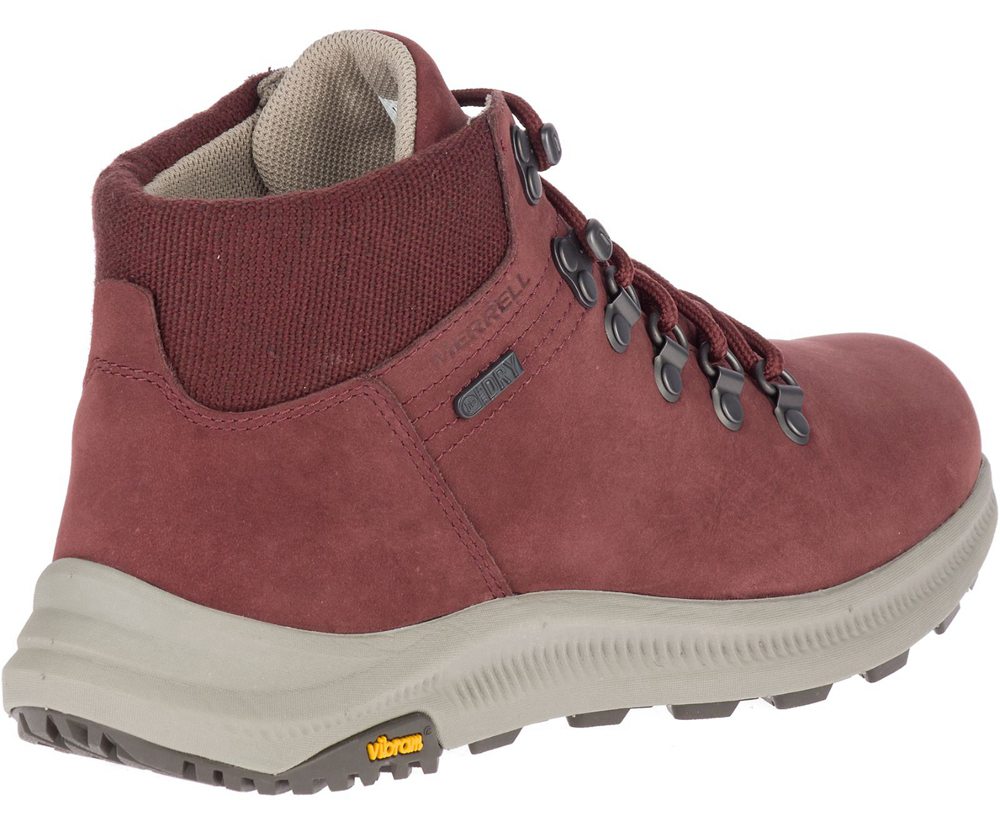 Merrell Boots Burgundy - Ontario Mid Waterproof - Womens 19GDSJKYZ
